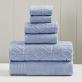 Modern Threads 6-Piece Yarn Dyed Diamond Gate Jacquard Towel Set Denim Blue 5ZTJQHRE-BLU-ST